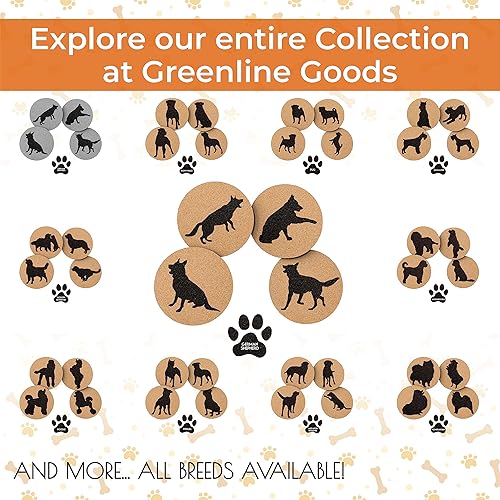 Miniatura 6 de Portavasos de corcho para amantes del pastor alemán, juego de 4 con parte inferior protectora, decoración de perro para bebidas, gran idea de regalo