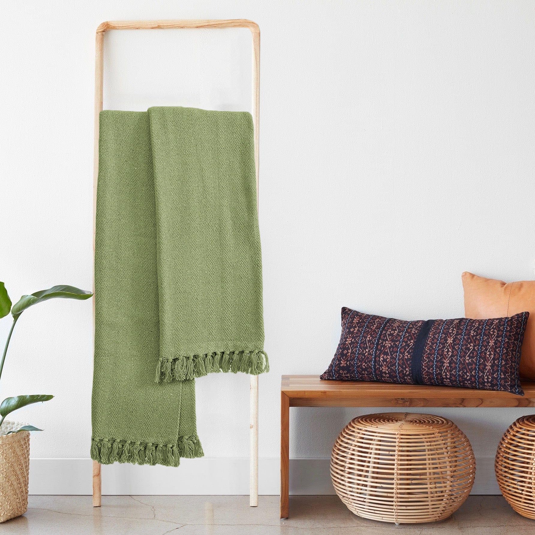 100% Cotton Woven Herringbone Chair Sofa Settee Bed Throw Living room Soft Sofa Luxury Couch Decor New Attractive Sage Green Color in 6 Sizes (Super King 259cm x 394cm (100"x155"))
