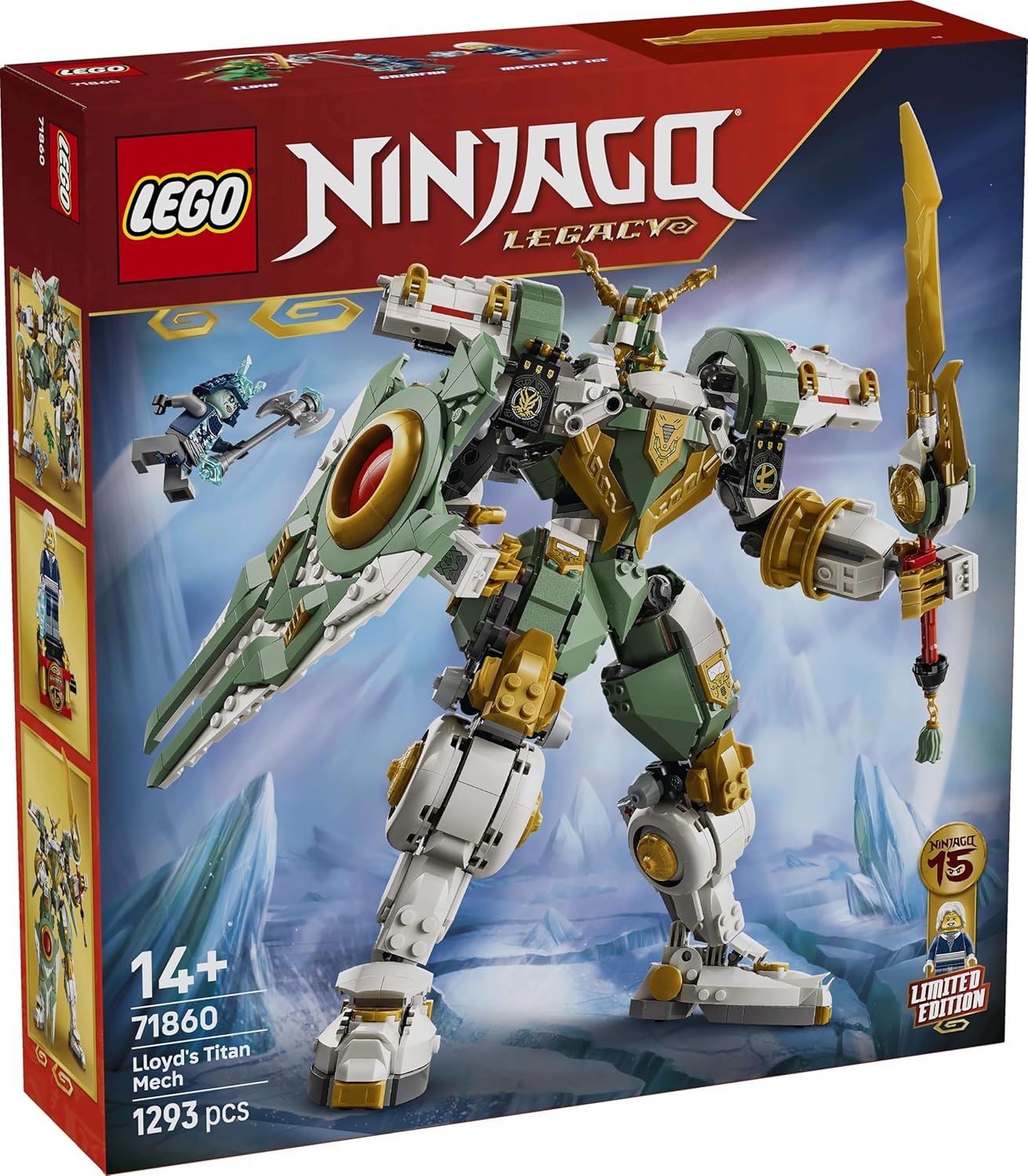 LEGO NINJAGO Lloyd's Titanium Mech <15th Anniversary Model>71860, Toy Building Blocks, Birthday Present, Blocks, Boys, Girls, Children, Ages 14, 15, 16, Middle School Students, Battle Robots, Game
