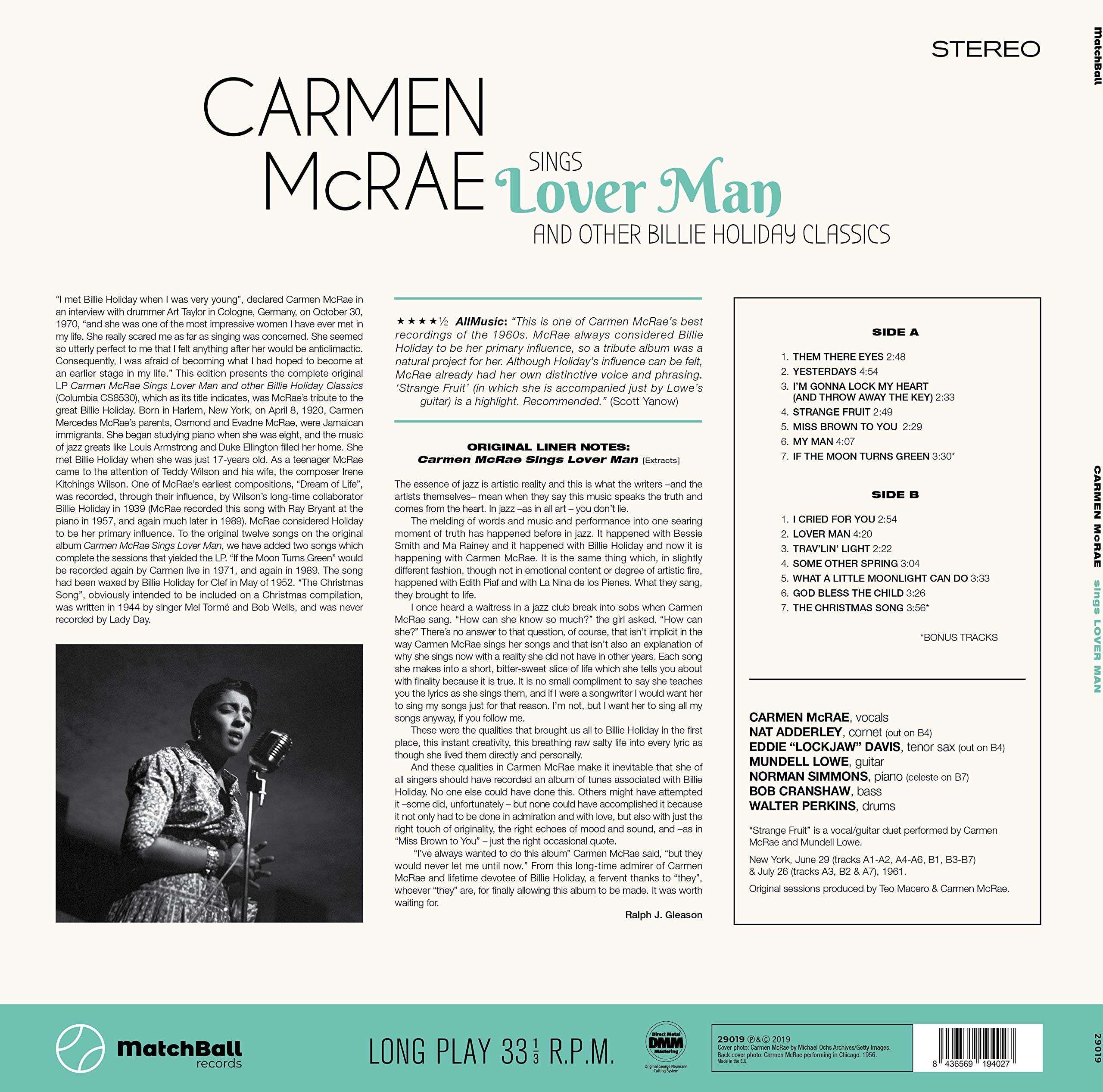 Sings Lover Man & Other Billie Holiday Classics