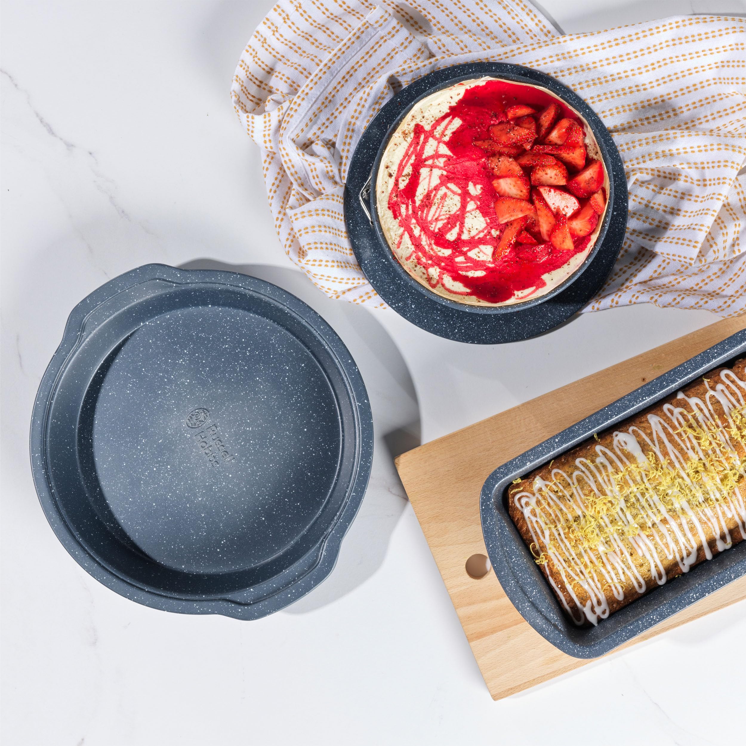 Russell Hobbs RH00995EU Nightfall Stone Cake Tin, Non-Stick Round Baking Tray with Handles, PFOA-Free Carbon Steel Bakeware - Image 3