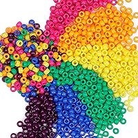 Vista 12 de Cuentas de Pony de Plástico Coloridas para Pulsera para Hacer Joyas para Pulseras de Amistad 6x9mm Multicolor para Cuentas Trenzado de Cabello