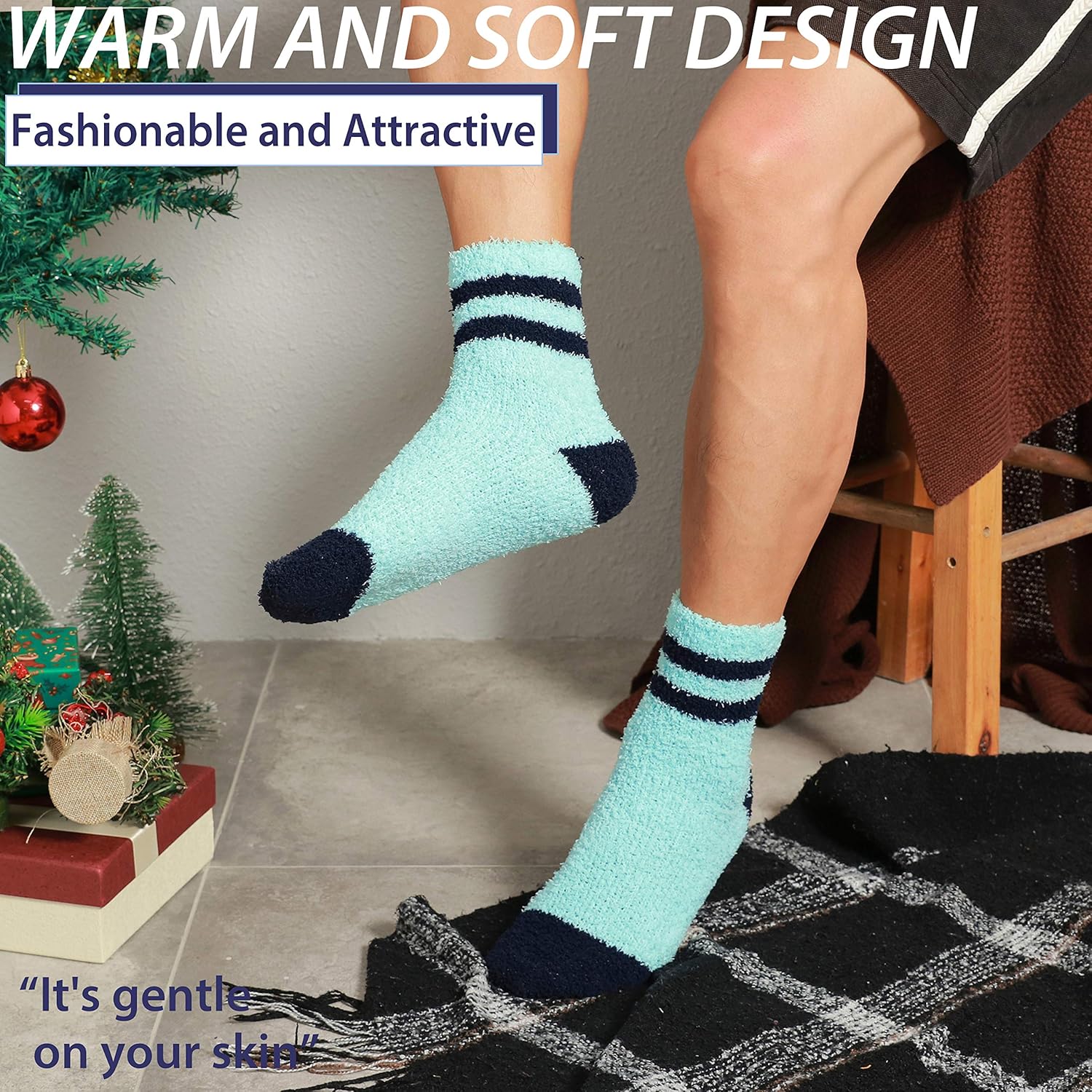 ANTSANG Fuzzy Socks for Women, Fluffy Warm Soft Slipper Socks for Winter & Home, Ideal for Teen Girls - Image 7