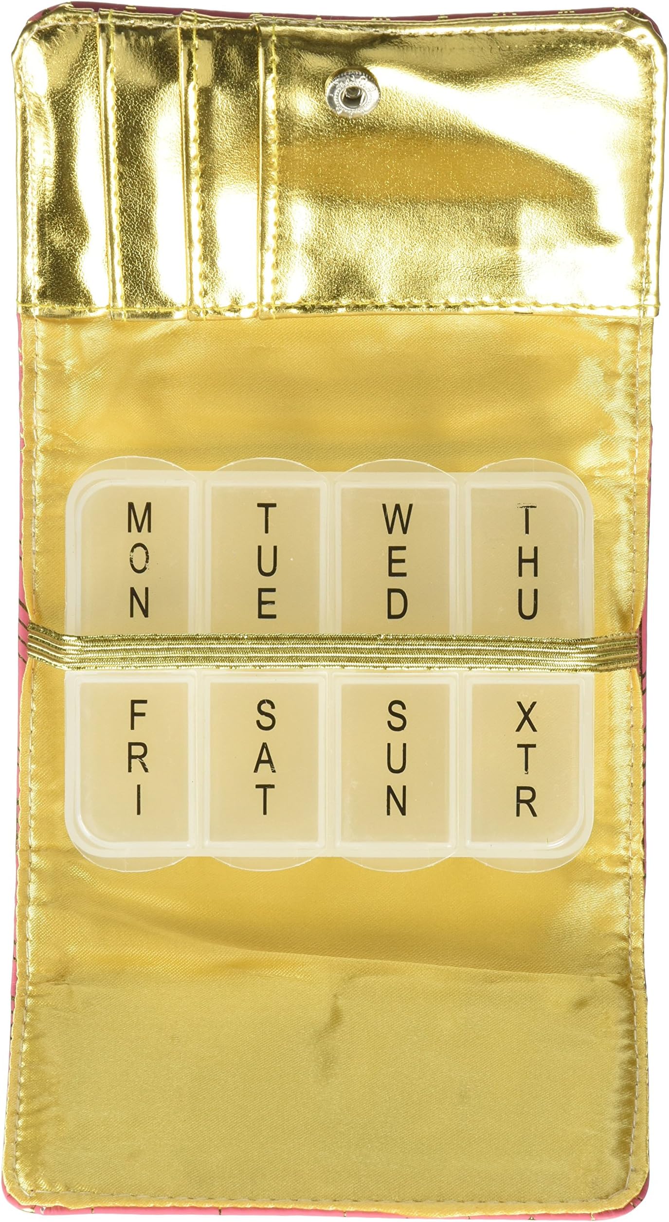 Pill & Vitamin Case, Metallic Rouge Dart, One Size