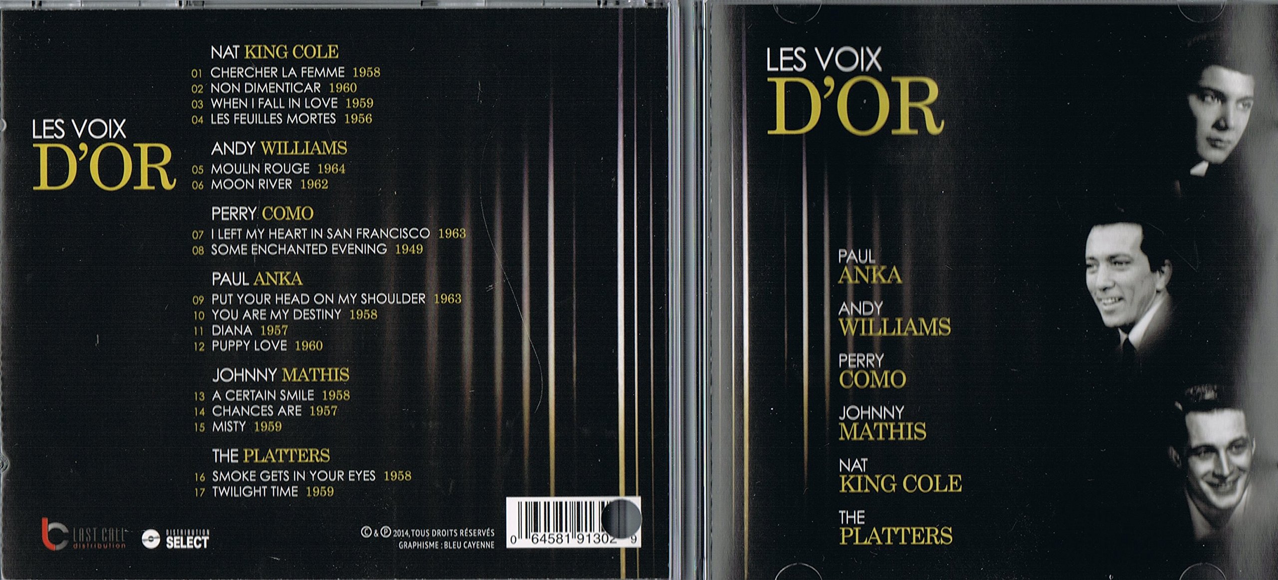Les voix d’or [Audio CD] Various Artists; Nat King Cole; Perry Como; Andy Williams; Paul Anka; Johnny Mathis and The Platters