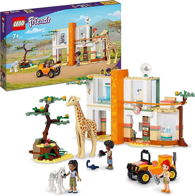 LEGO 41717 Friends Mia's Wildlife Rescue Toy with Zebra and Giraffe Safari Animal Figures plus 3 Mini Dolls, Birthday Gift Idea for Kids, Girls & Boys Age 7 Plus Years Old
