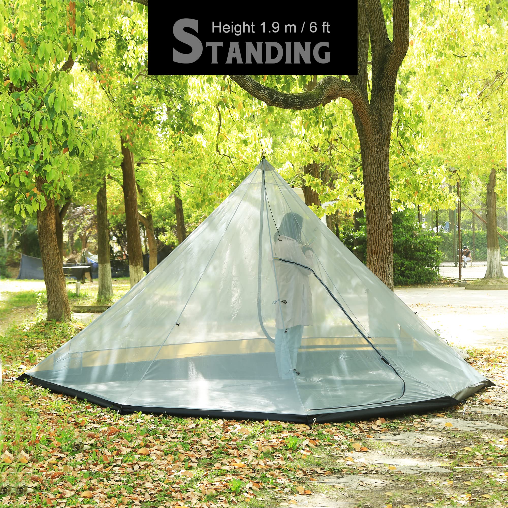Preself Half Inner Mesh for Tipi Hot Tent T3 XL with Oxford Bathtub Bottom : Sports & Outdoors