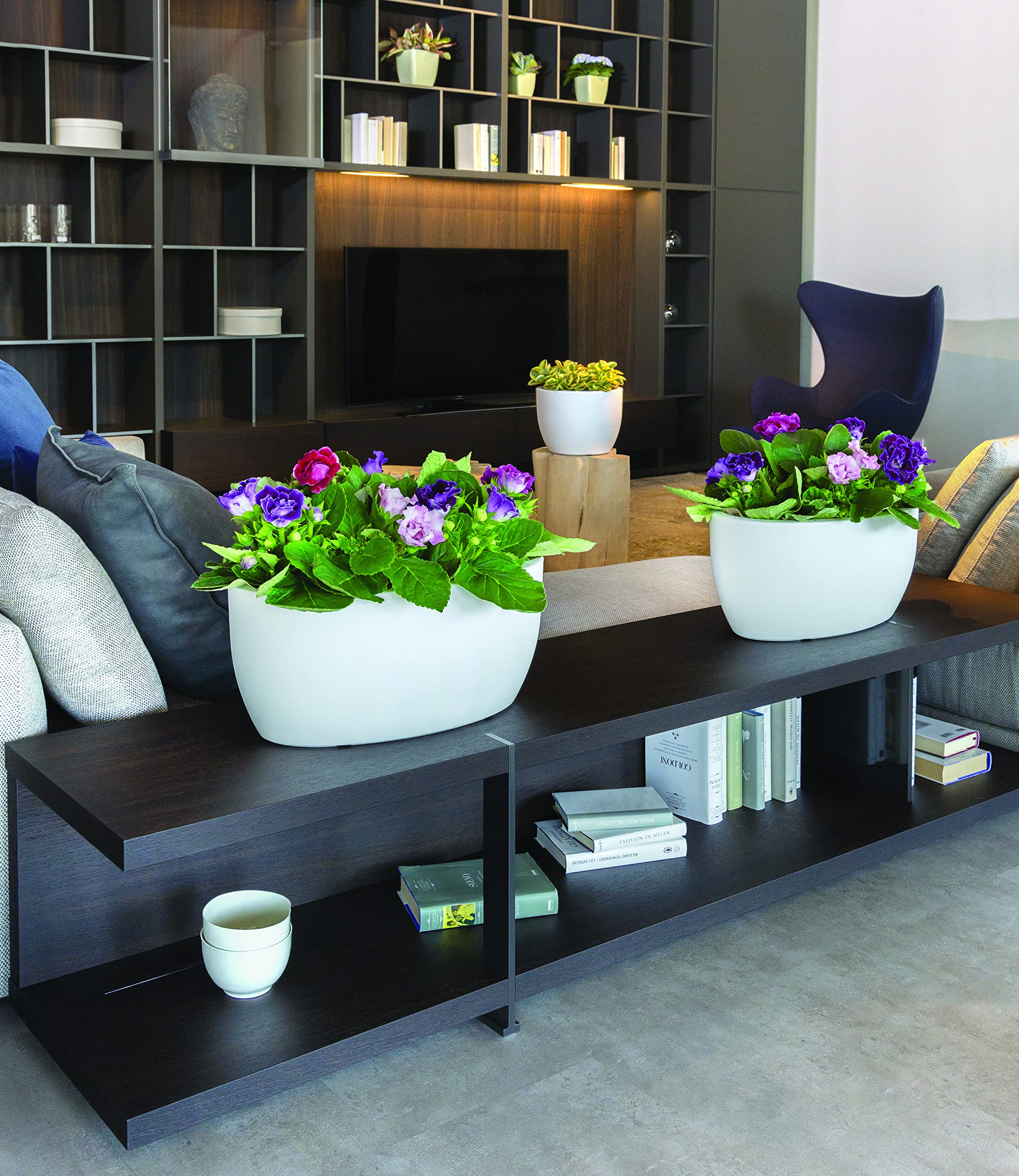 E'LITE Bloempot Basic ovaal graniet 100x28x30 cm kopen