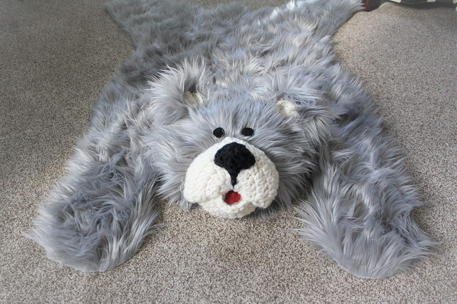 Amazon.com: Woodland Nursery Grey Bear Rug Decor (34 X 49 inches) Teddy ...