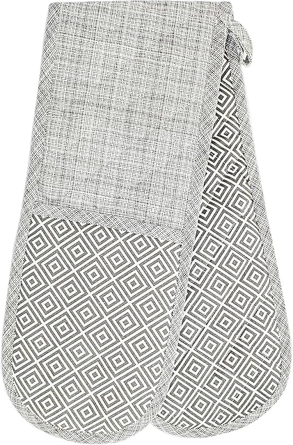 Clay Roberts Oven Gloves, Light Grey, Double Oven Mitts, Heat Resistant Cooking Gloves, Machine Washable Catering, BBQ, Kitchen, Baking Oven Gloves