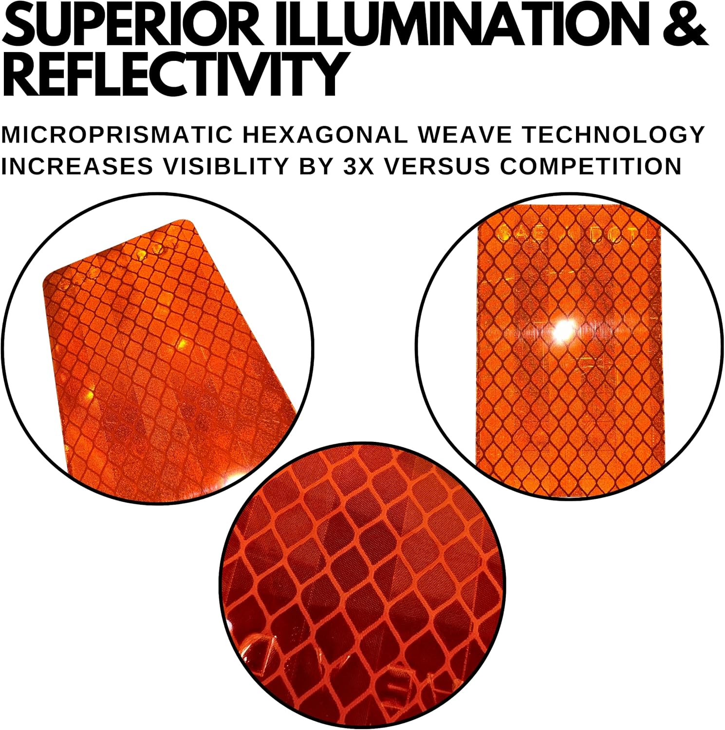 Amber/Red 2x3 Rectangle High Visibility Reflective Stick-On Prism Reflector DOT-SAE Strong Weatherproof Trailer Camper RV Flatbed Fender Property Boat Marine (Amber, Qty 24)