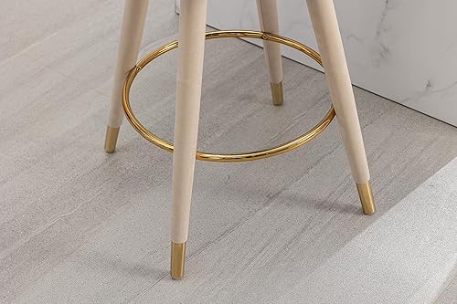 Miniatura 23 de Juego de 2 taburetes de bar, cojín grueso de terciopelo, con ribete de anillo y botón giratorio trasero, con una altura fija de 360 grados, Negro