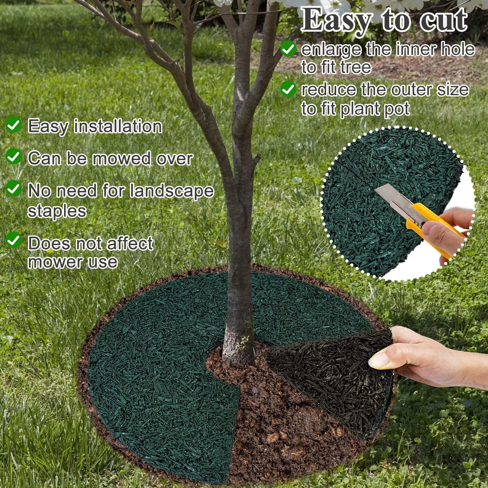 Amazon.com : 2pcs Double Side Rubber Tree Mulch Ring, 12In Heavy