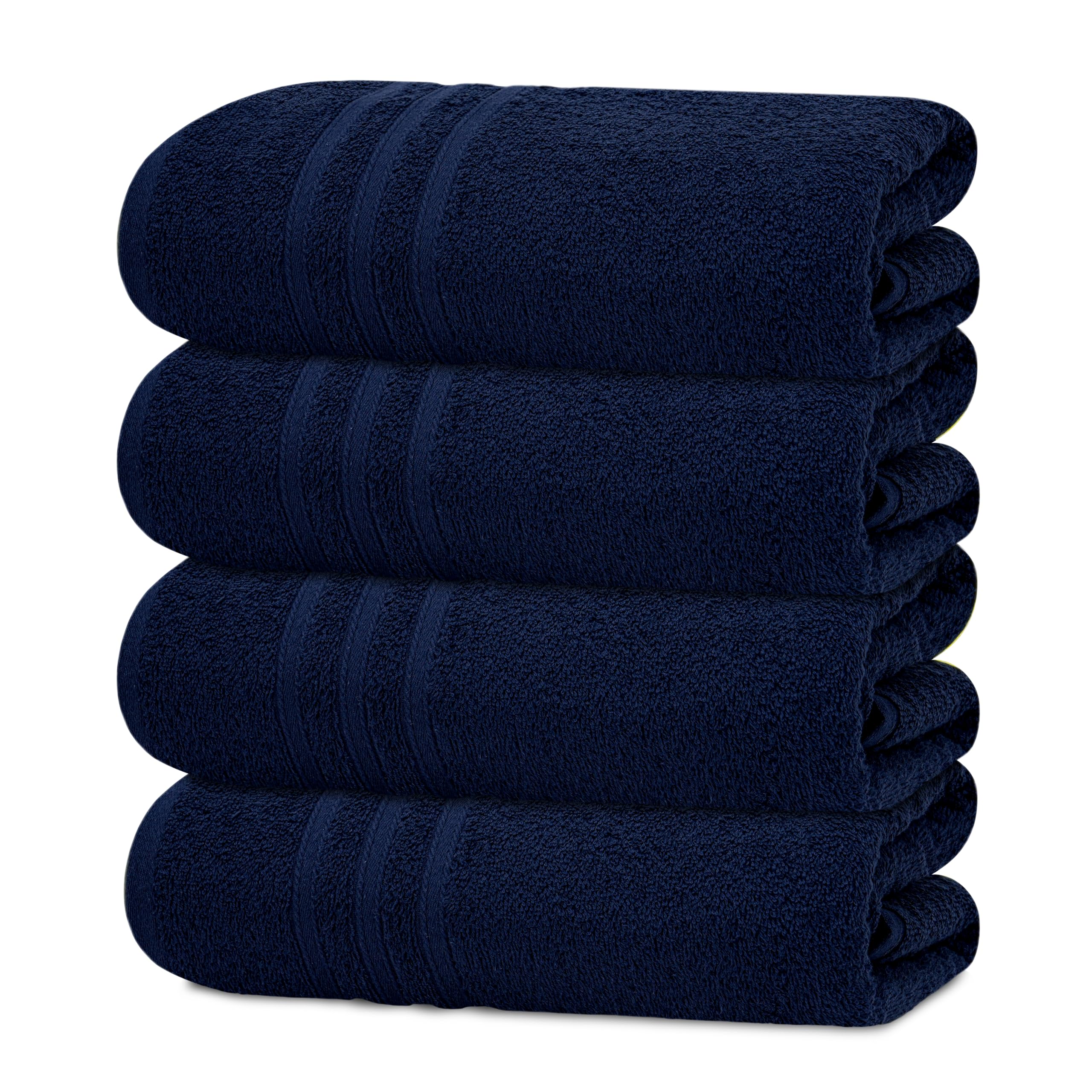 Tens Towels Pack of 4 Soft Bath Towels, 100% Cotton, 27 x 54 Inches, Lightweight & Quick-Dry, Ideal for Daily Bathroom Use, Practical & Comfortable,