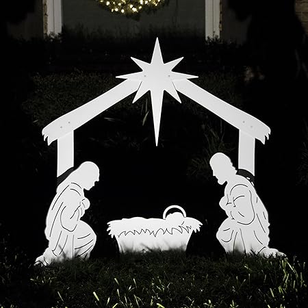 Teak isle holy family outdoor nativity set Outlet