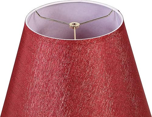 Miniatura 4 de Aspen Creative 32086, pantalla de araña de transición imperio de tapa dura, tela de textura de arpillera roja intensa, parte superior de 9 pulgadas