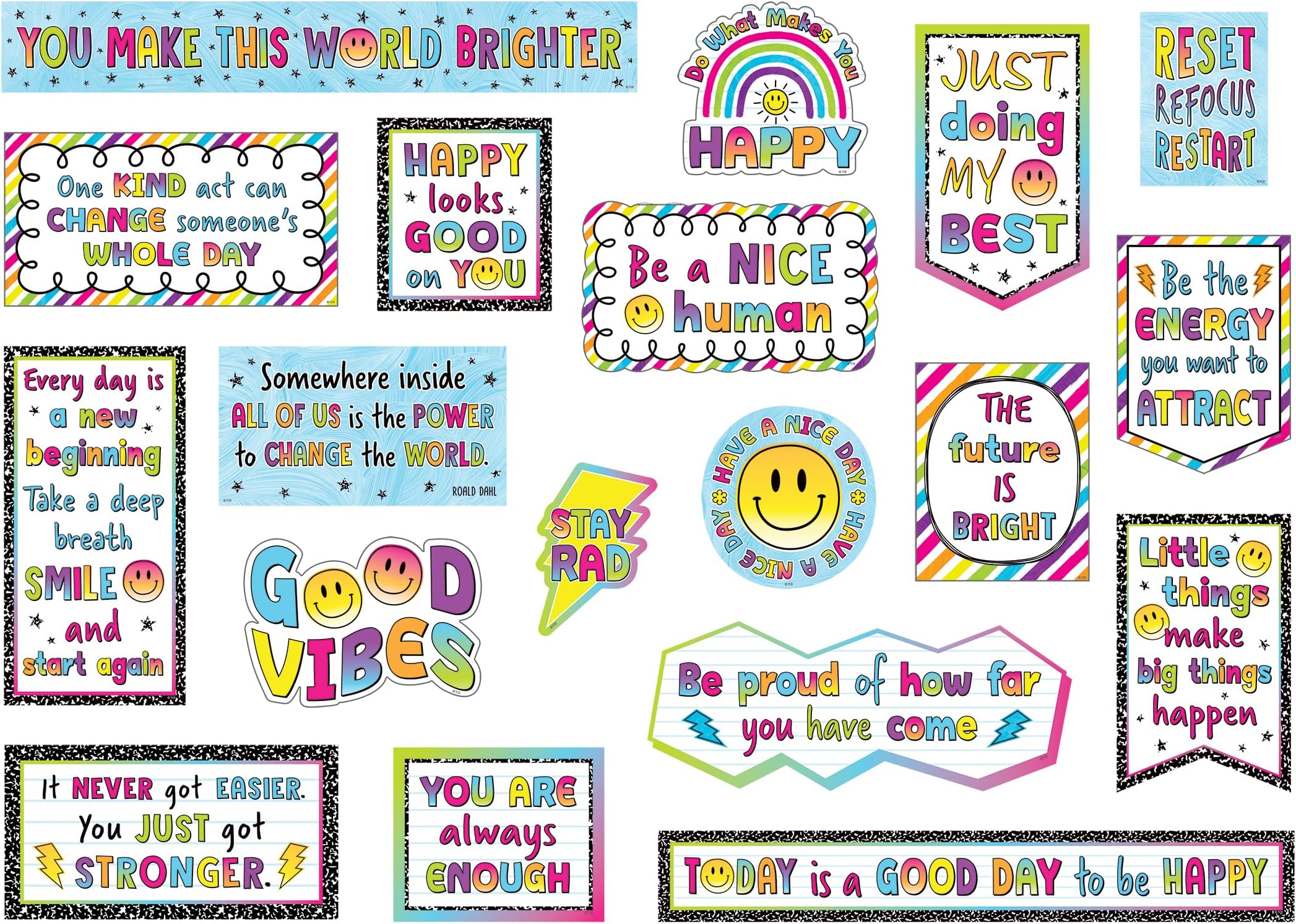 Amazon.com : Teacher Created Resources Brights 4Ever Mini Bulletin ...