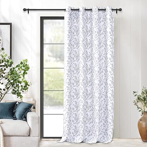 Miniatura 2 de DriftAway Cortinas florales para dormitorio, 84 pulgadas de largo, para sala de estar, con forro de acuarela, cortinas opacas con aislamiento