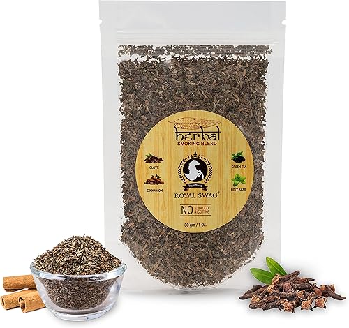 Mezcla para fumar sin tabaco y nicotina con mezcla de hierbas 100% natural para fumar, 1 paquete (1 oz 30g)