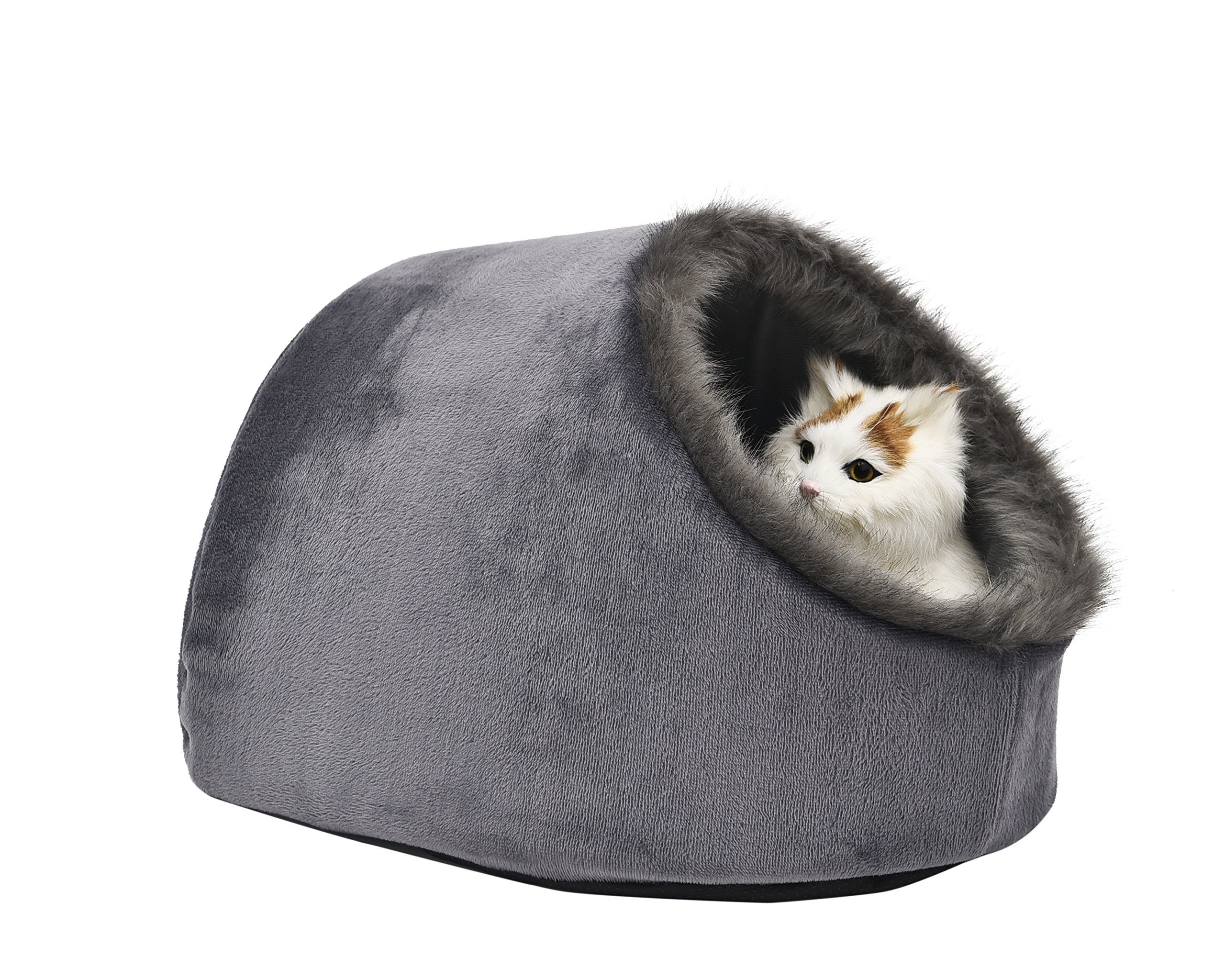 VERTAST Cat Small Dog Cosy Bed Pets Igloo Bed Hideout Cave, Cushion Washable