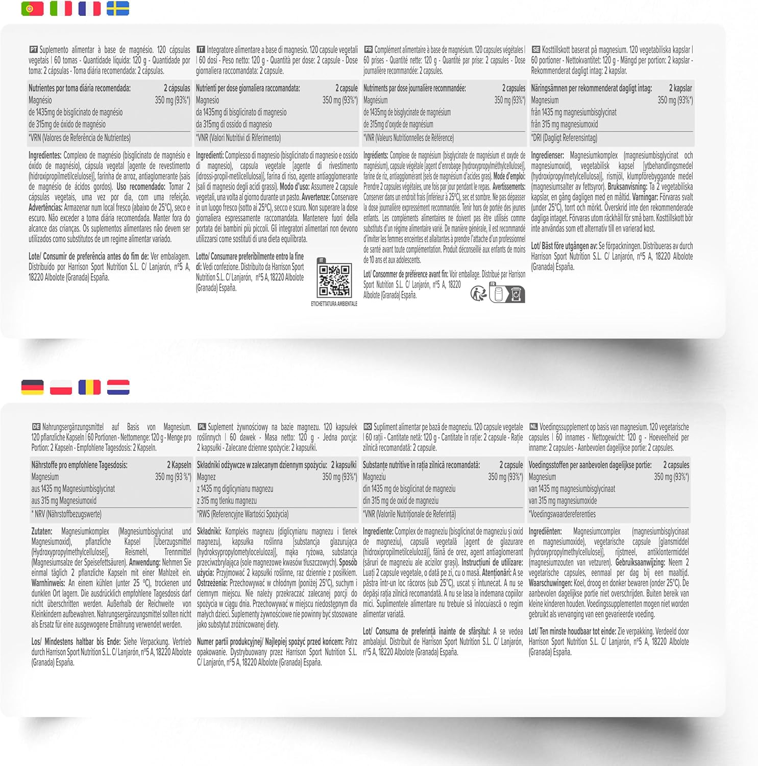 HSN Bisglicinato de Magnesio Tamponado 175mg Magnesio - 120 Cápsulas Veg - Mise en situation et utilisation