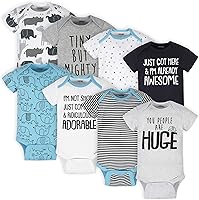 Onesies Brand 8-Pack Short Sleeve Baby Bodysuits - 100% Cotton Unisex Mix & Match Onesies for Newborns