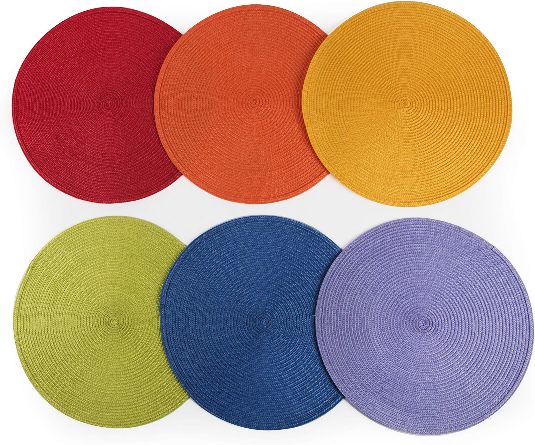 ExcelsaRound Set of 6 Placemats, Multicoloured, Diameter: 36 cm, Pack of 6