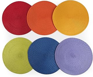 Excelsa Round Set 6 Manteles Individuales, Multicolor, Diámetro: 36 cm, 6 Unidades