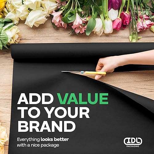 Miniatura 5 de IDL Packaging Rollo de papel kraft negro de 36 x 1200 pulgadas (100 pies) con cortador, papel de calidad fabricado en Estados Unidos, 50 libras de