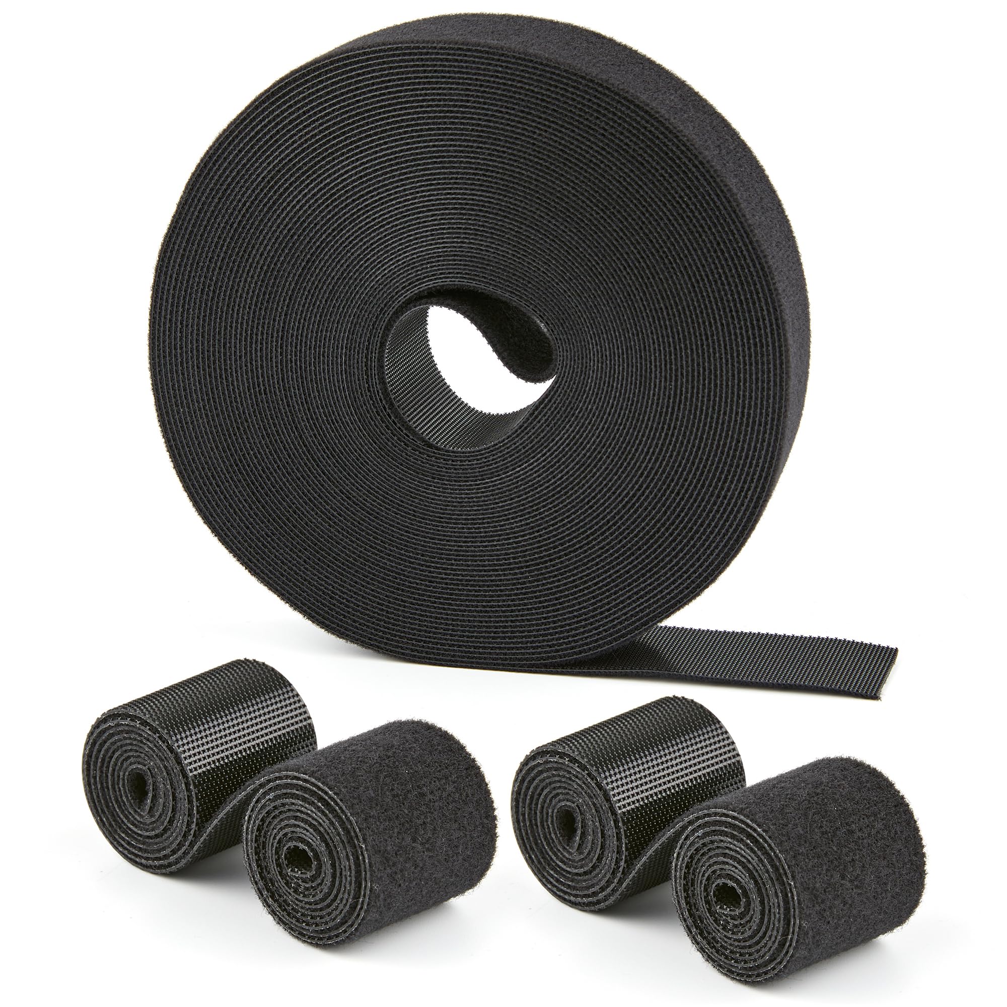 30 Ft x 1 inch Hook and Loop Roll, Reusable Fastening Cable Ties, Multi-Purpose Cable Management Wire Ties Cable Straps for Organizing Home, Office and Data Centers