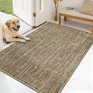 COSY HOMEER-Dirt-Trapper-Door-Mat 32"x48" Non-Slip Entryway Rugs Washable Welcome Mat Absorbent Entrance Mats Low Pile Dog Door Mats for Front Back Doomats and Wet Shoes,Taupe