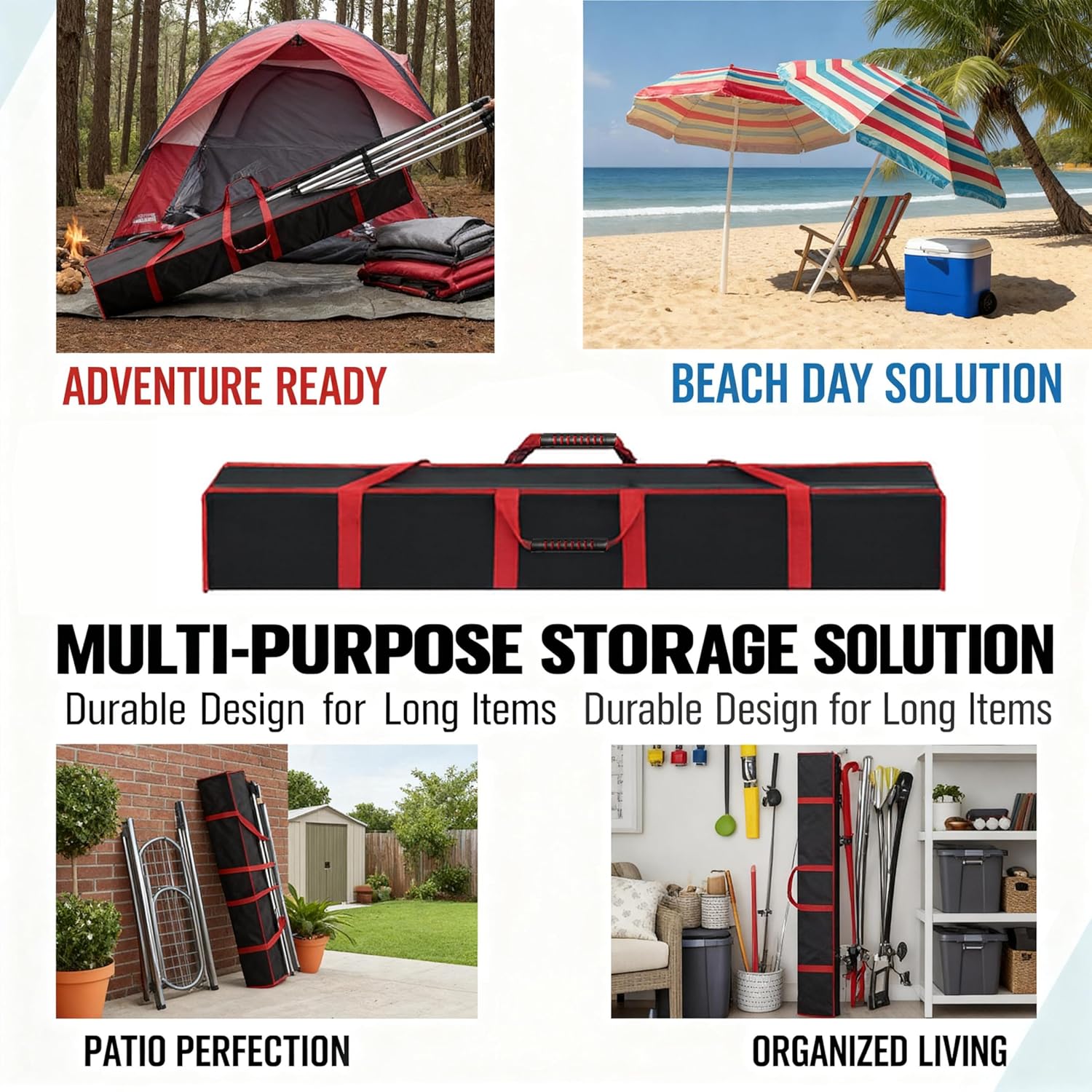 Pop up tent replacement parts, large tent storage bag 83X11.5X1.5 inches, suitable for various party tents, tent poles, and terrace umbrellas, made of 800D Oxford cloth, waterproof and durable - Image 3