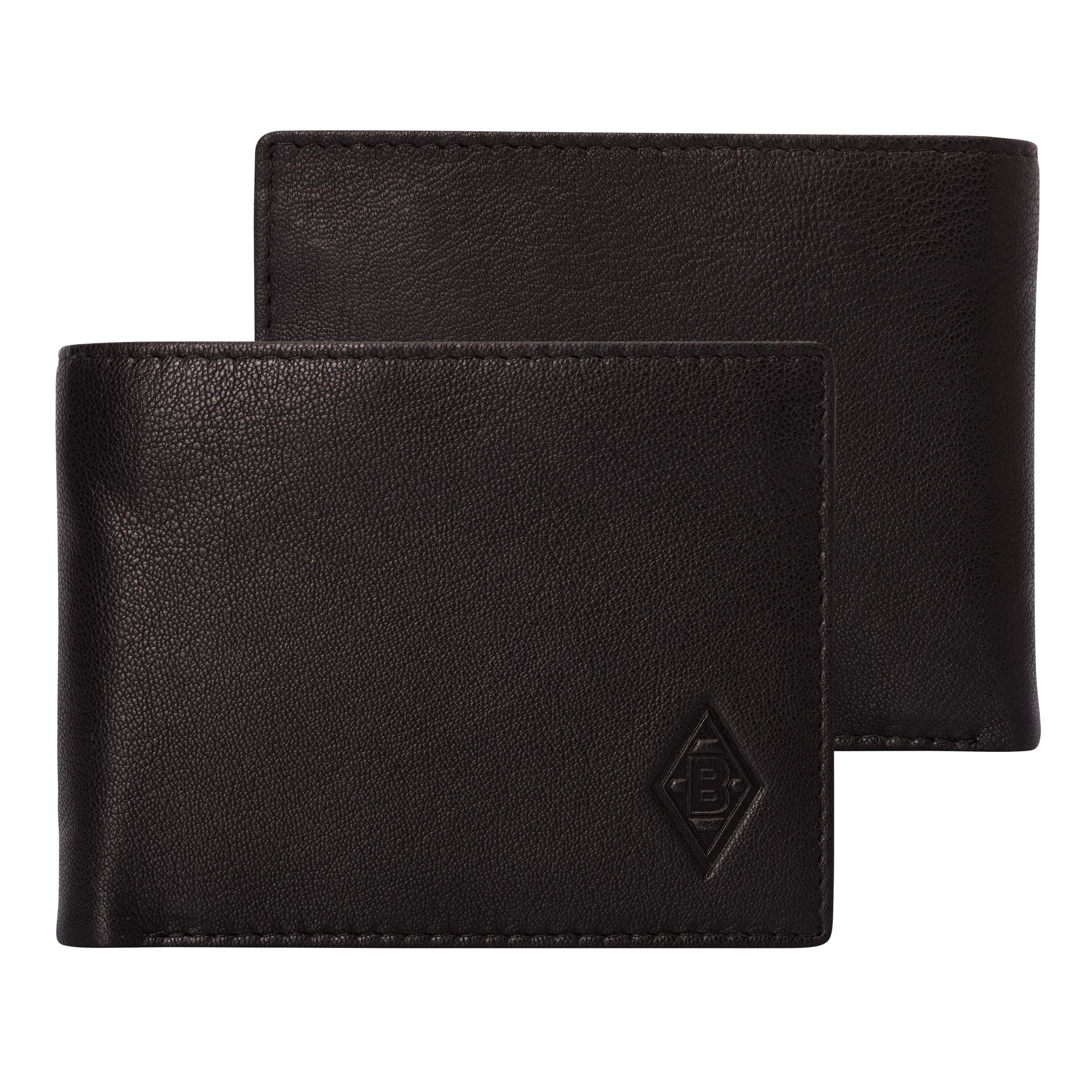 Borussia Mönchengladbach Ledergeldbörse Classic | Offizieller Fanartikel Fohlenshop | Portemonnaie - 6 Kartenfächer | Geldbörse 9,5x11,5x2 cm