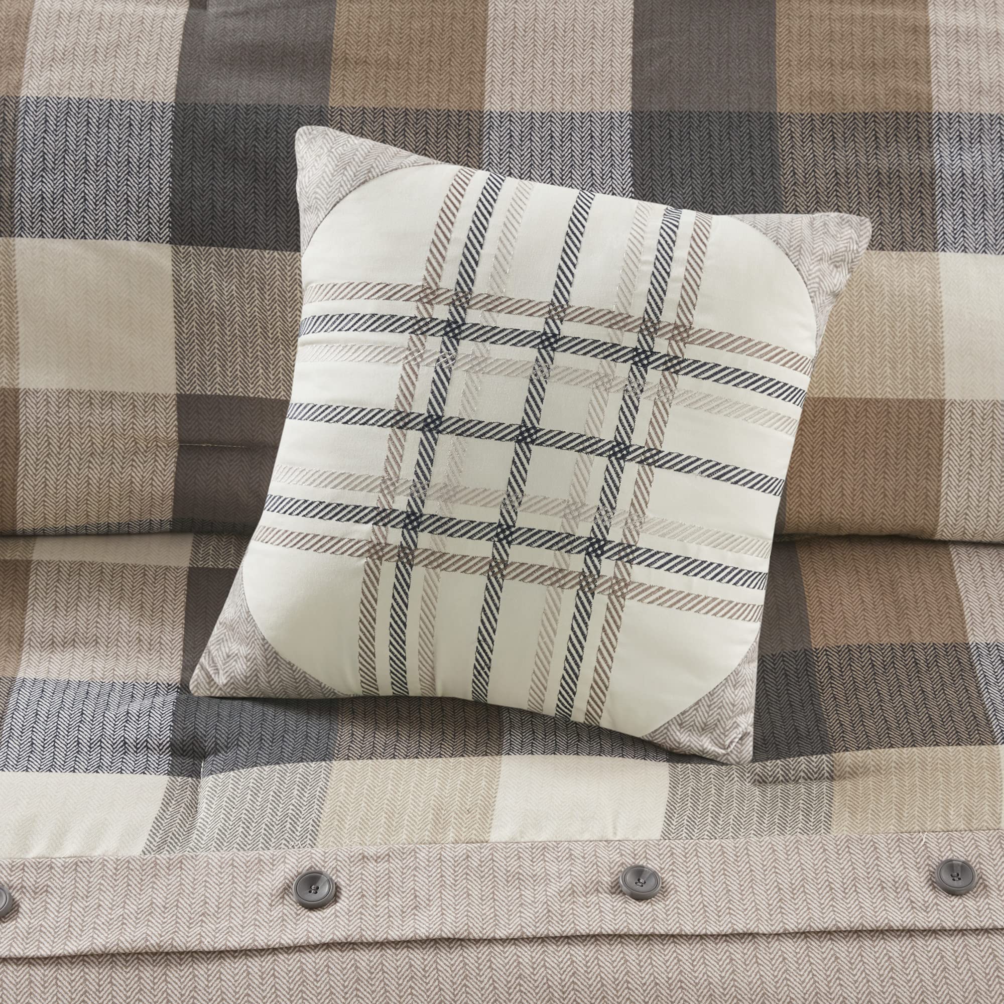 Madison Park Ridge Comforter SetCabin Lodge Plaid Herringbone Design