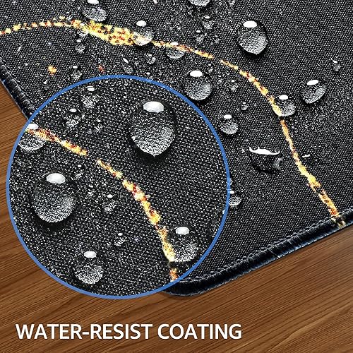 Miniatura 82 de KTRIO - Alfombrilla de mouse grande para juegos con bordes cosidos, extendida, tela microtejida superior, base antideslizante, almohadilla de Negro