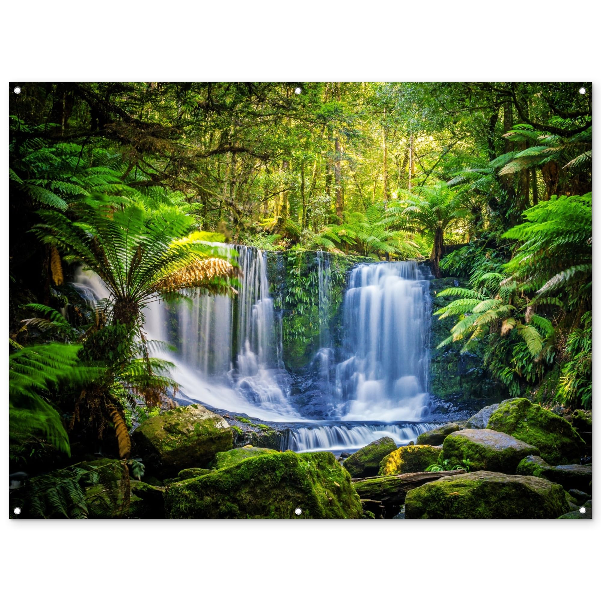 MuchoWow© Garden Decorations Outdoor 62"x47" / 160x120 cm Balcony Decor Posters For Gardens Accessories Outside Wall Art Decoration Jungle - Waterfall - Australia - Plants - Nature — image 1