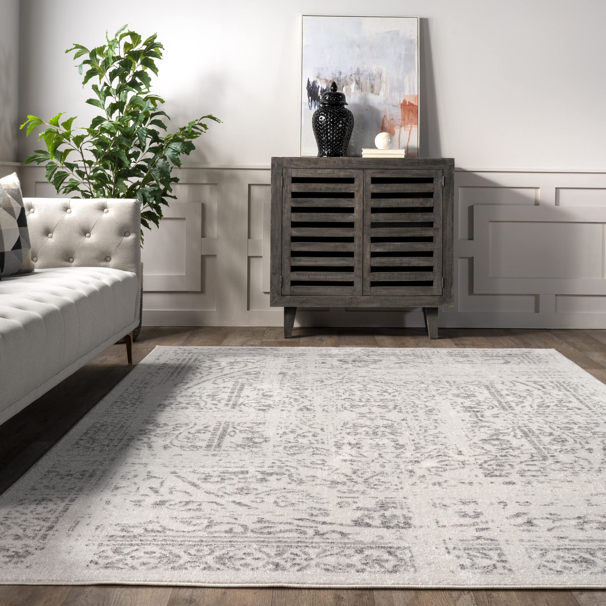 nuLOOM Arlena Vintage Traditional Area Rug, 7' 6" x 9' 6", Grey