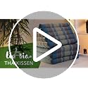 livasia Thaikissen 3 Auflagen extrahoch - 185x55x8cm - Dreieckskissen mit Klappmatratze, Kapok, Jumbo Rückenkissen faltbar, Thaimatte Klappen, handgefertigt, Meditationskissen (Blau/Elefanten) – Bild 8