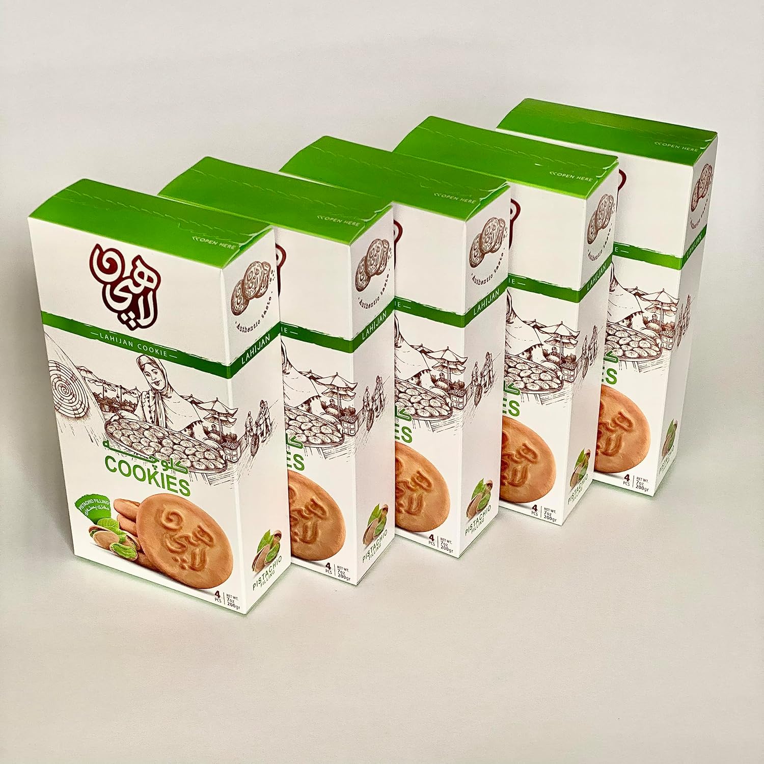 pistachio filiing koloocheh- pack of 5 boxes pistachio filling koloocheh