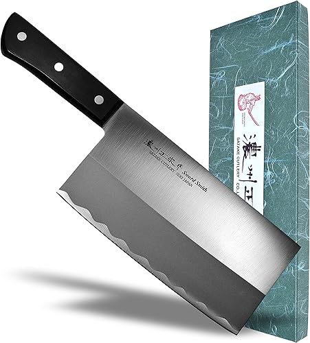 Seki Japan MASAMUNE, cuchillo de carnicero profesional de acero inoxidable, mango POM, 7.1 pulgadas (7.087 in)