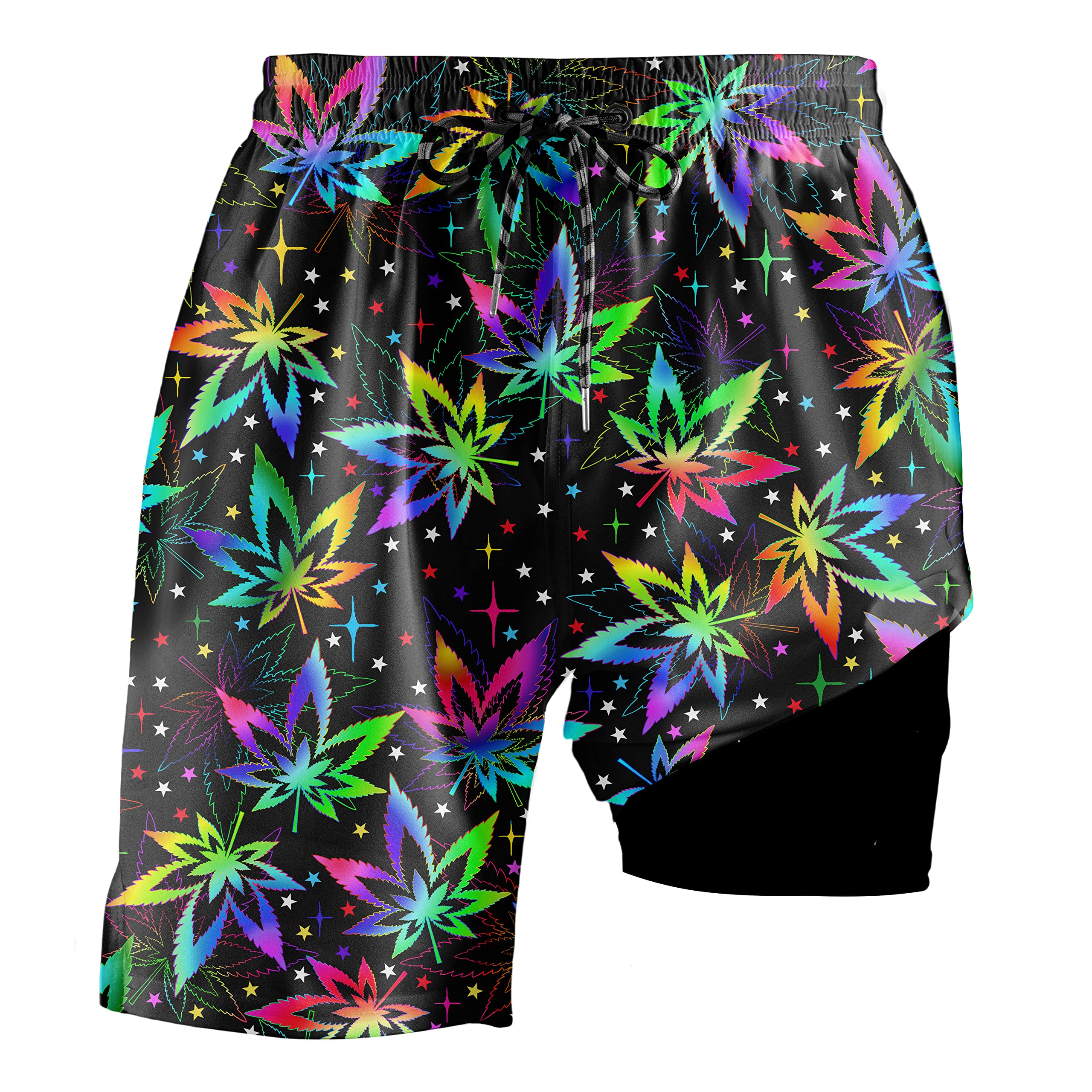 Socira Men's Swim Trunks with Compression Liner, Quick Dry Mens 2 in 1 Swimming Trunks Men Beach Bathing Suits Swimsuit