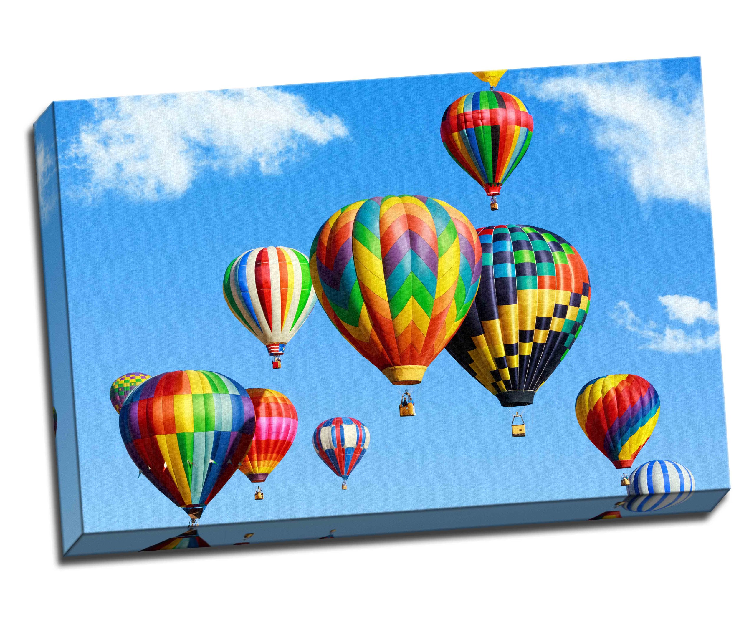 Colorful Group Of Hot Air Balloons Canvas Art Print Poster 30"X 20" Inches
