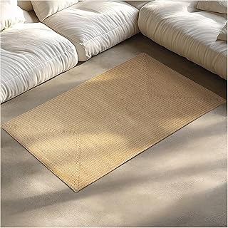 tectake® Teppich in Jute Optik, handgewebte Boho Deko, Pflegeleichte Teppiche für Wohnzimmer Deko modern, im Schlafzimmer, für Badezimmer, im Kinderzimmer, als Küchenteppich oder Läufer - 80 x 150 cm