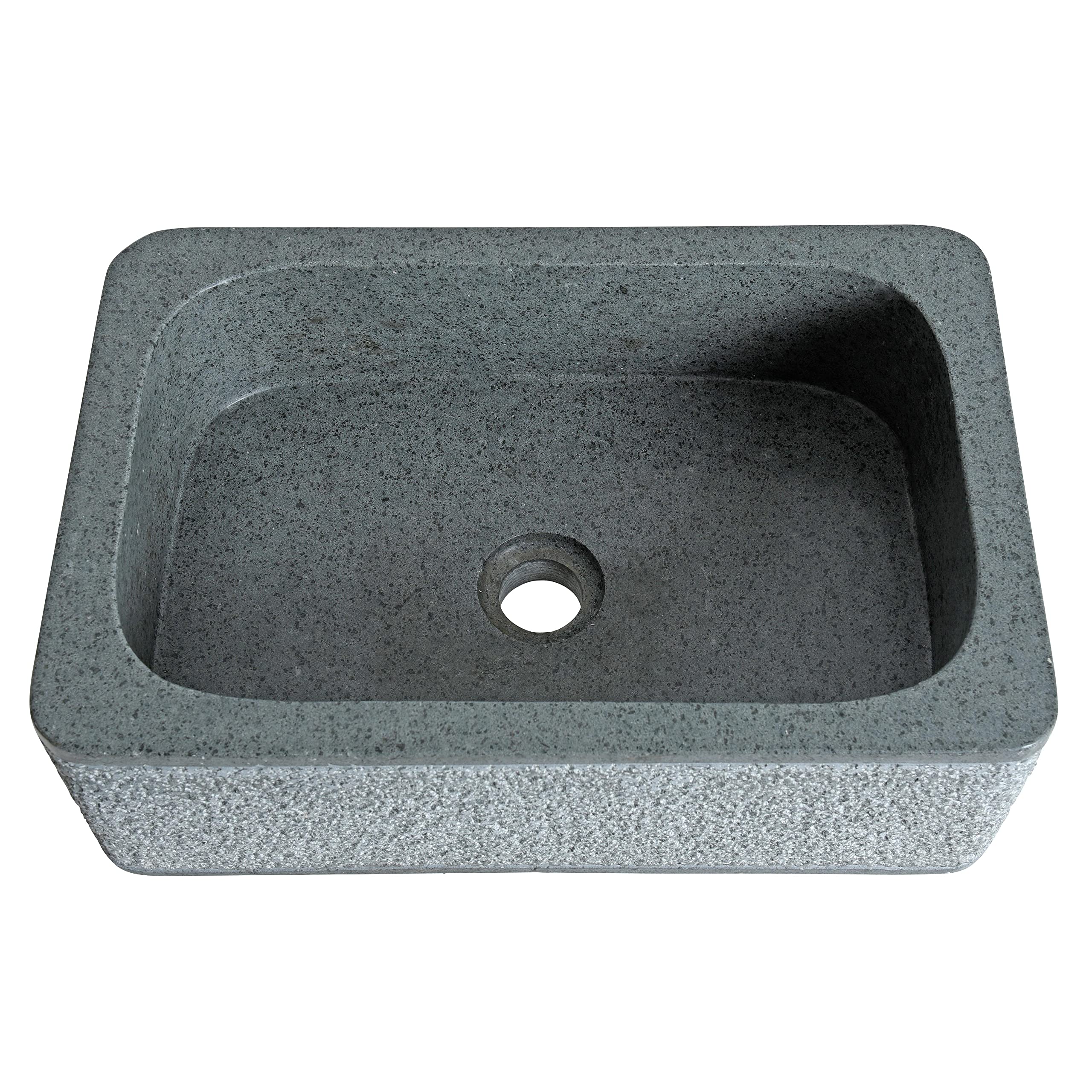 ESTEXO Waschbecken Basalt Naturstein Waschtisch ca. 45 x 30 x 15 cm Waschschale Becken Steinwaschbecken Grau