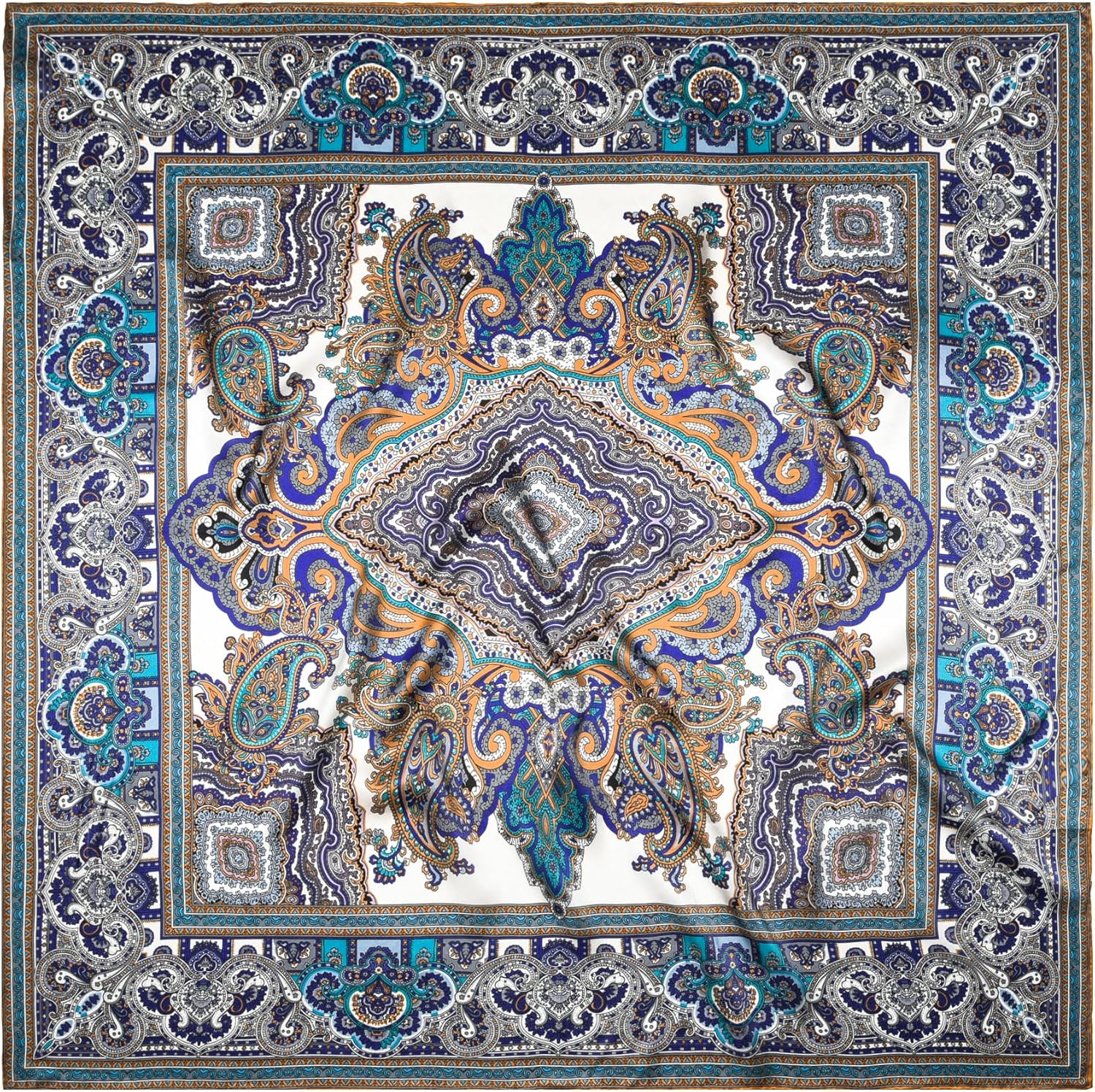 100% Mulberry Silk Scarf 43" Large Square Scarf Large Shawl - Women's Silk Oversized Headband - With Gift Packed - Image 3