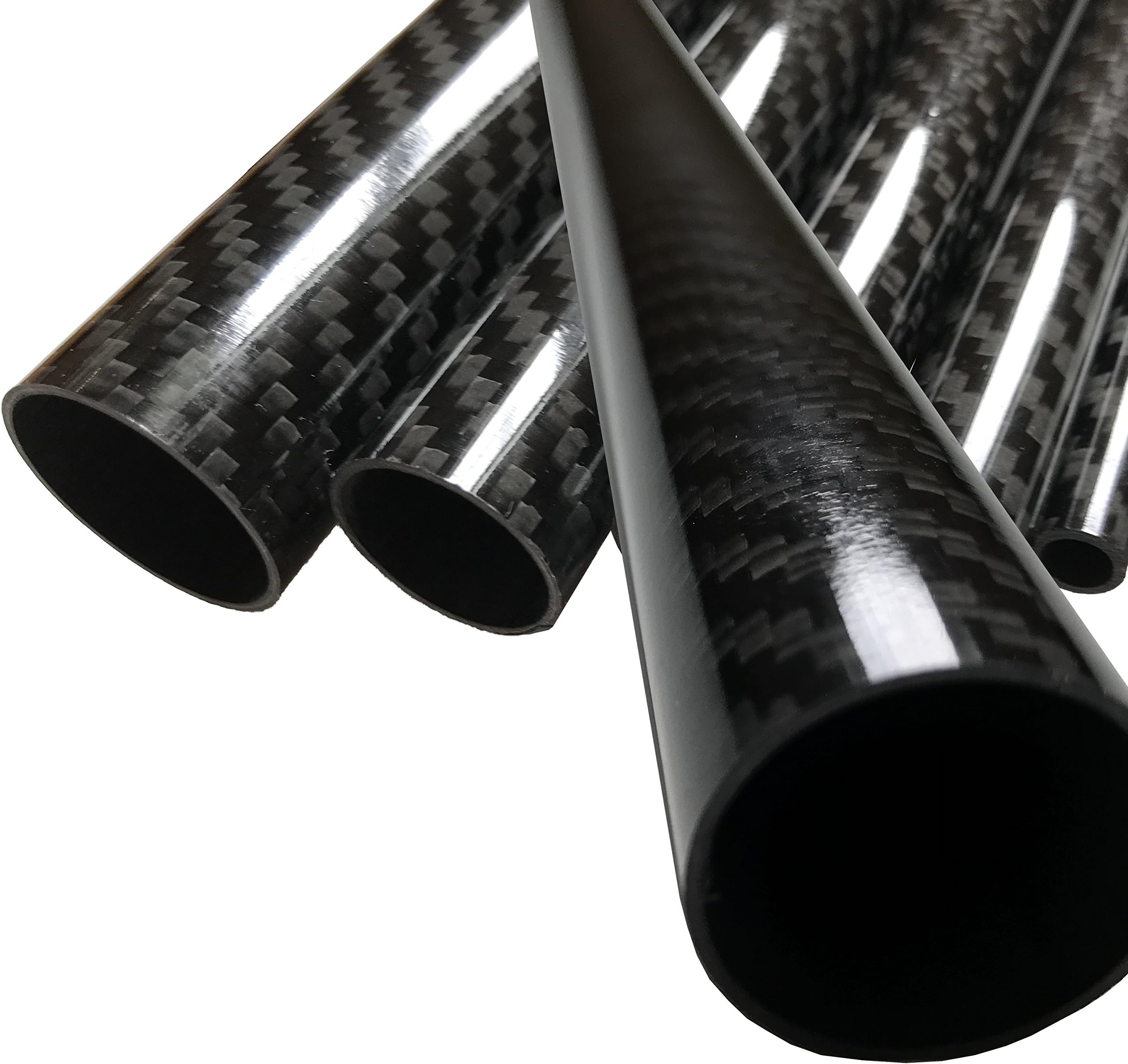 (2) Carbon Fiber Tube - 14mm x 12mm x 1000mm - 3K Roll Wrapped 100% Carbon Fiber Tube Glossy Surface (2) Tubes