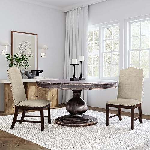 Miniatura 2 de HomePop Sillas de comedor clásicas Parsons, tejido beige