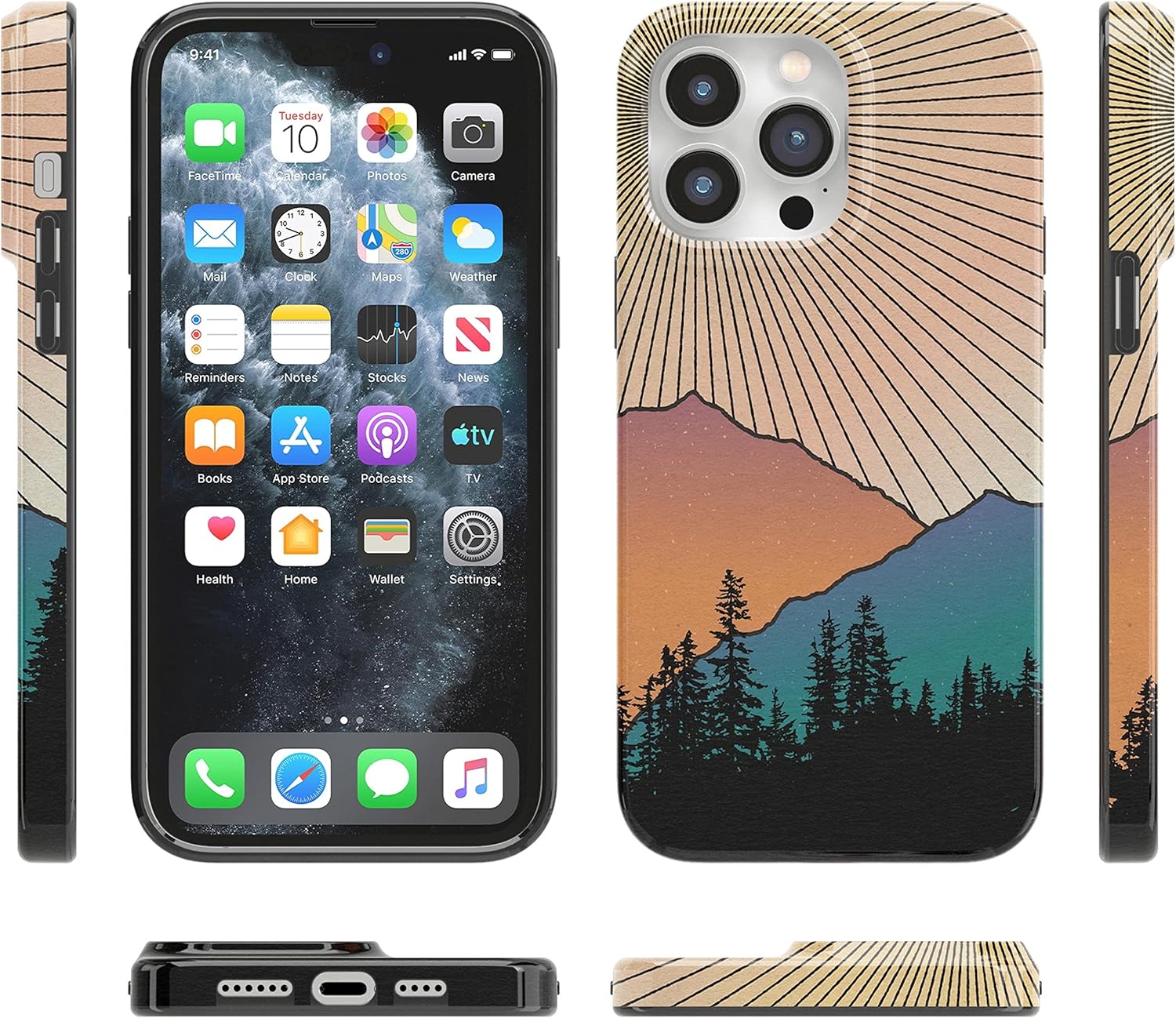 Casely iPhone 14 Pro Max Case | Golden Hour | Mountain Sunset | Compatible with MagSafe | Classic Ultra Slim Design