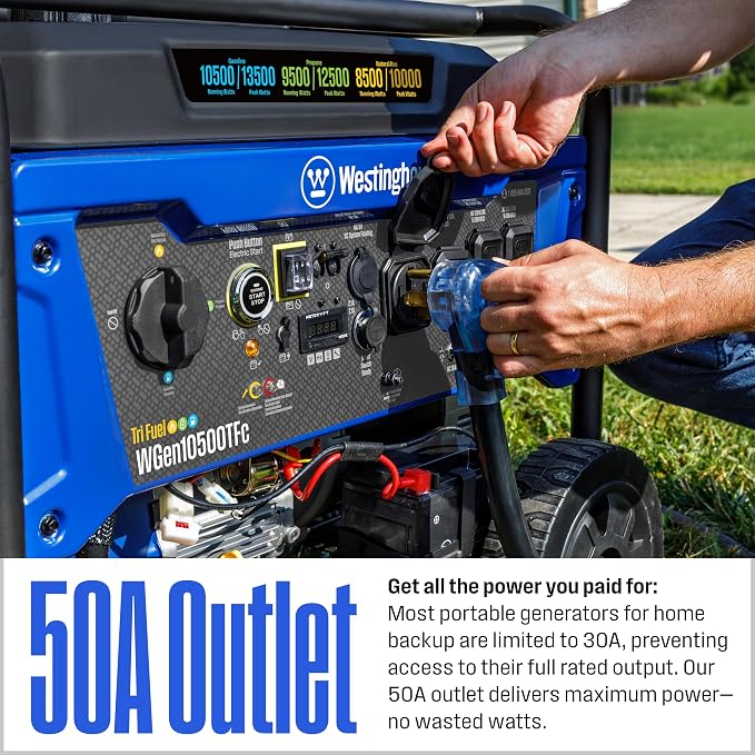 Generador portátil trifuel Westinghouse 13500 W pico miniatura 9