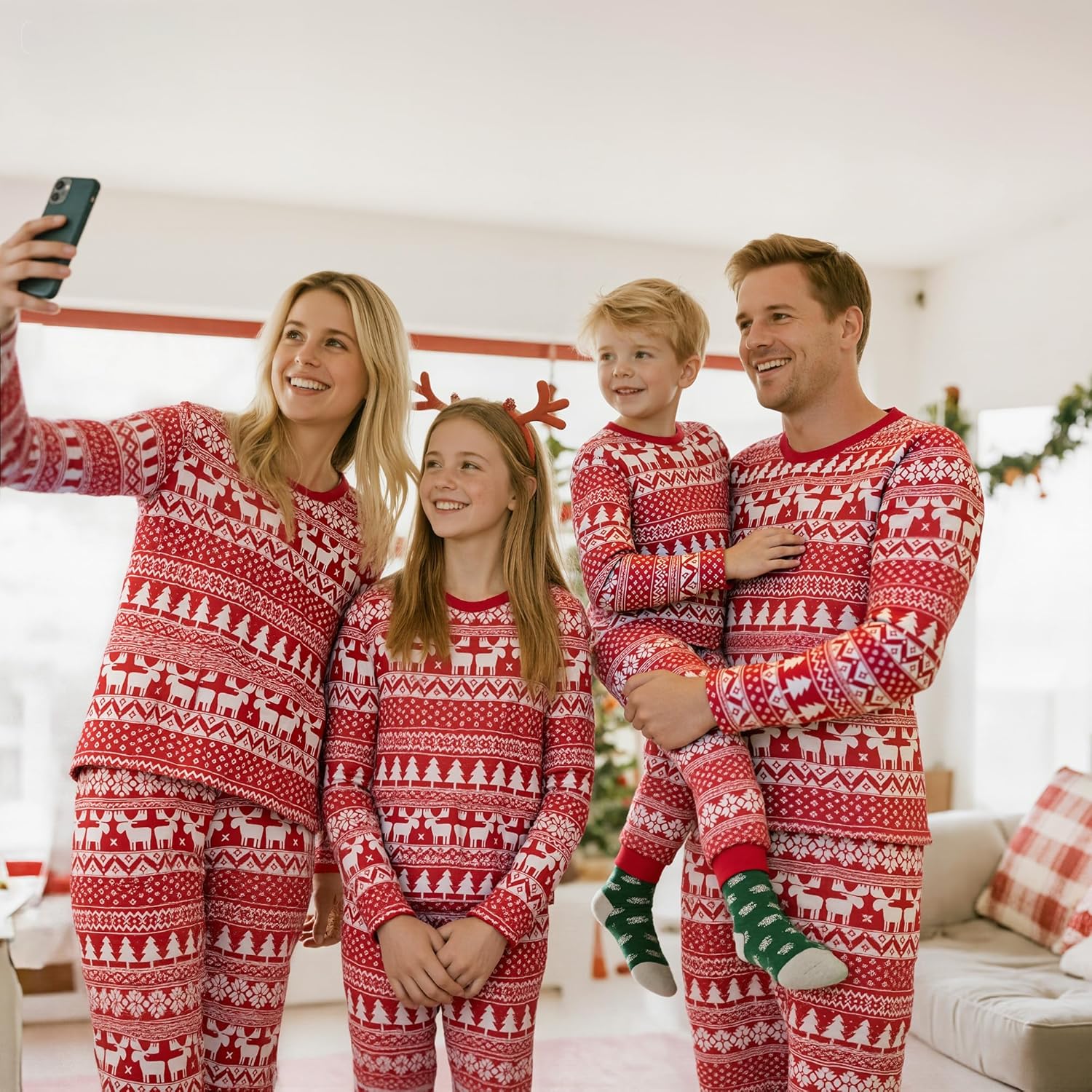 Adisputent Christmas Pajamas for Family Matching Long Sleeve Couples Holiday Sleepwear Two Piece Funny Christmas Pjs Sets - Image 5